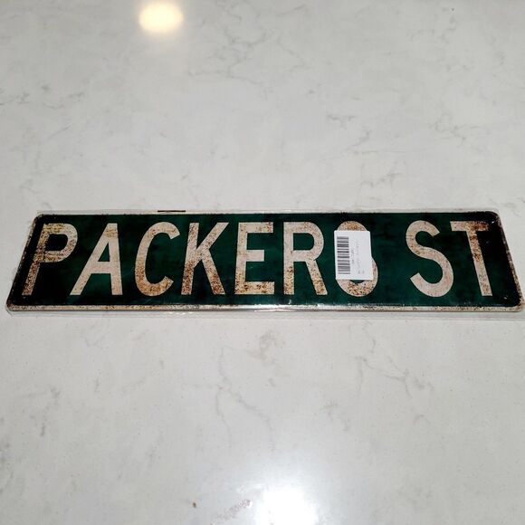 NEW NFL Green Bay Packers Metal RUSTIC STREET Sign 16" x 4" Room Mancave SEALED - Picture 3 of 4